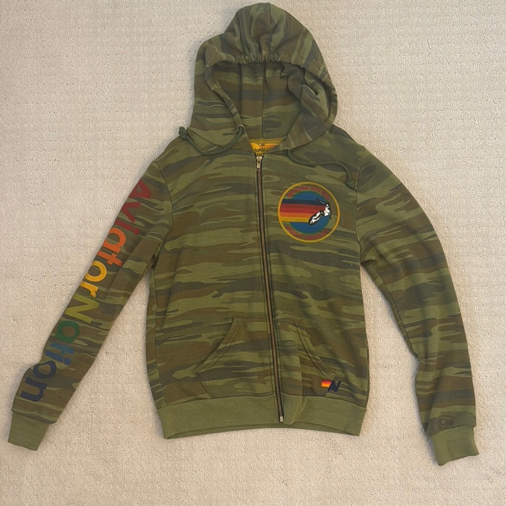 Aviator Nation Camoflage Hoodie Size Medium